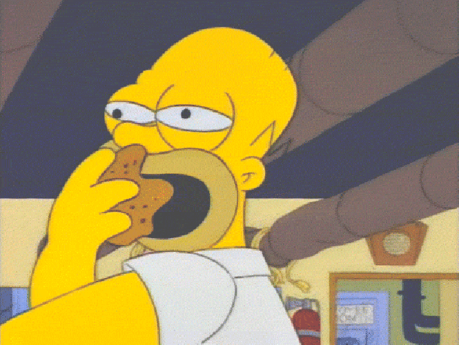 Even Homer features in our call centre work GIFS deciding whether to stuff some more food into your mouth before the next call comes in