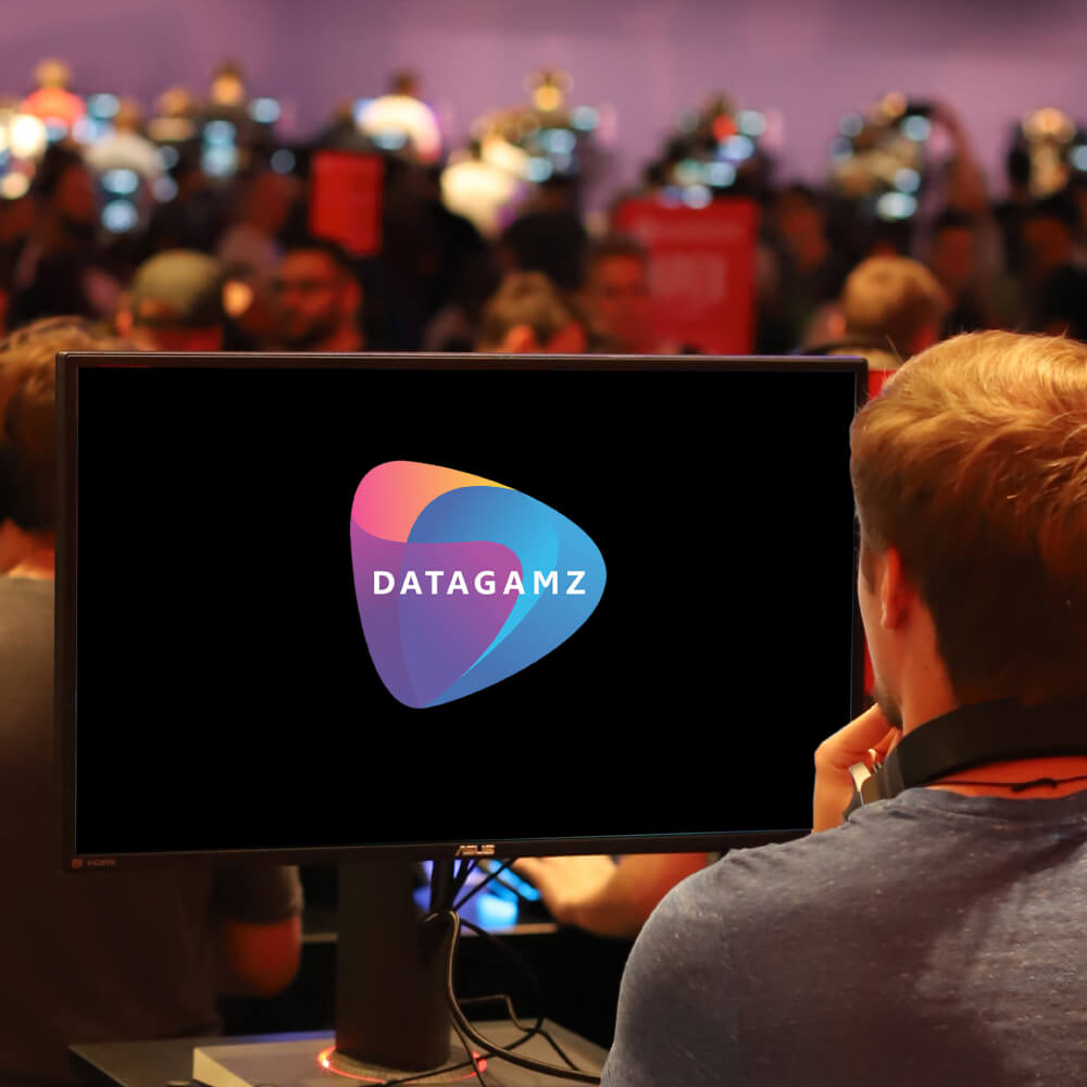 Datagamz logo on computer screen