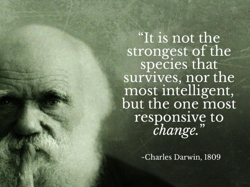it is not the strongest of the species that survives, nor the most intelligent, but the one most responsive to change