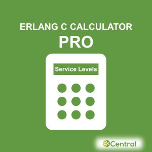 An image of a calculator with the words Erlang C Calculator Pro